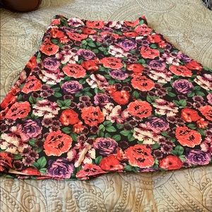 Lularoe Azure  floral Skirt size XL Gently Used